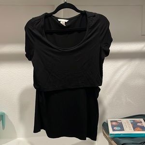 Black breastfeeding shirt
